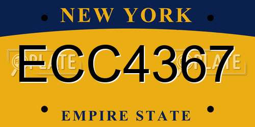 ECC4367 New York License Plate