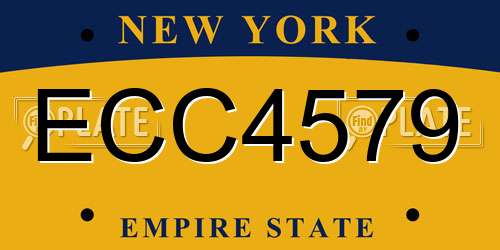 ECC4579 New York License Plate