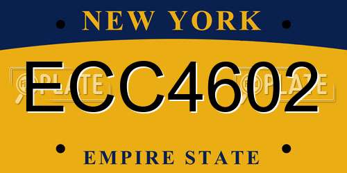 ECC4602 New York License Plate
