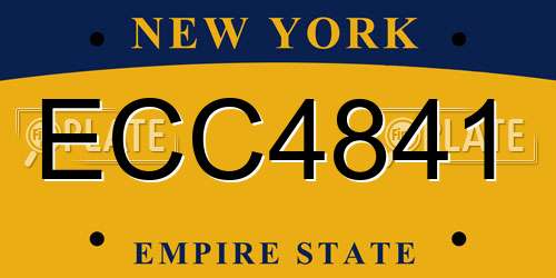 ECC4841 New York License Plate