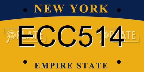 ECC514 New York License Plate