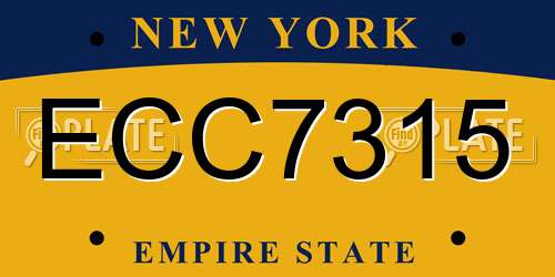 ECC7315 New York License Plate