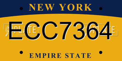 ECC7364 New York License Plate