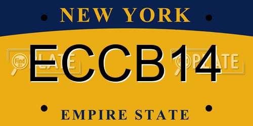 ECCB14 New York License Plate