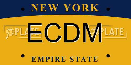 ECDM New York License Plate