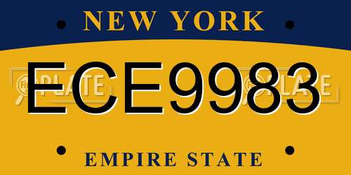 ECE9983 New York License Plate