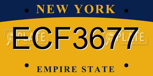 ECF3677 New York License Plate