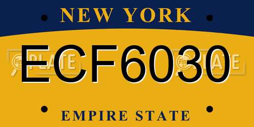 ECF6030 New York License Plate