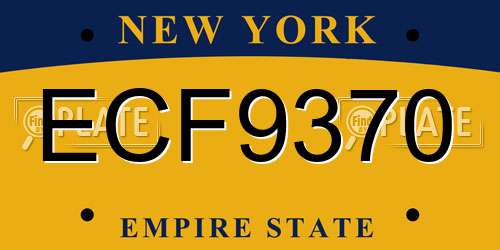 ECF9370 New York License Plate