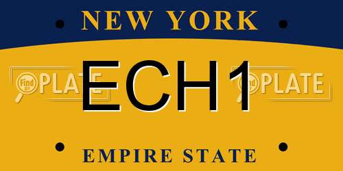 ECH1 New York License Plate