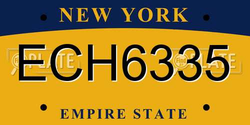 ECH6335 New York License Plate