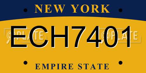 ECH7401 New York License Plate