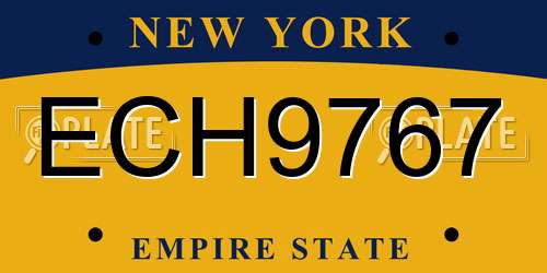 ECH9767 New York License Plate