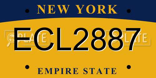 ECL2887 New York License Plate
