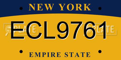 ECL9761 New York License Plate