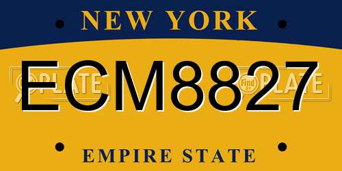 ECM8827 New York License Plate
