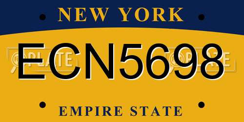 ECN5698 New York License Plate