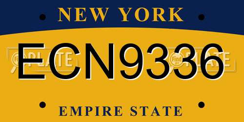 ECN9336 New York License Plate
