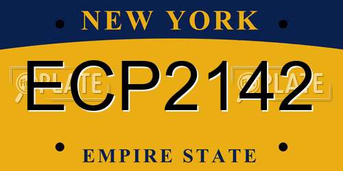 ECP2142 New York License Plate