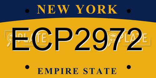ECP2972 New York License Plate