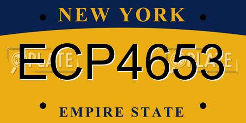 ECP4653 New York License Plate