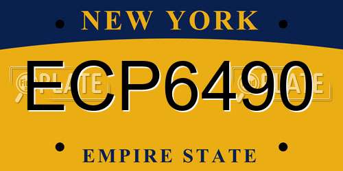 ECP6490 New York License Plate