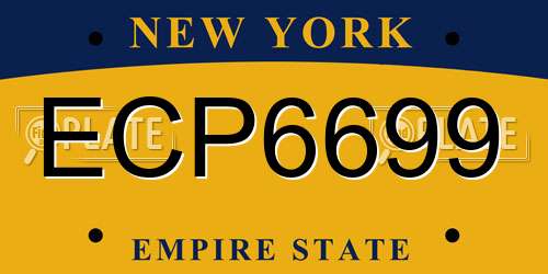 ECP6699 New York License Plate