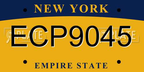 ECP9045 New York License Plate