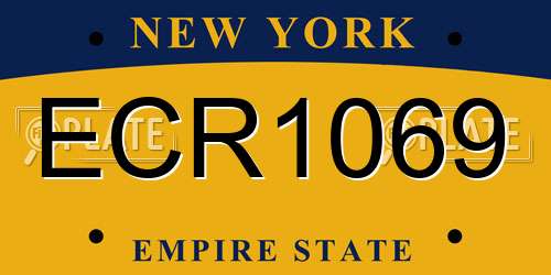 ECR1069 New York License Plate