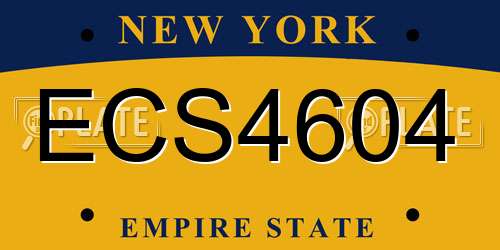ECS4604 New York License Plate