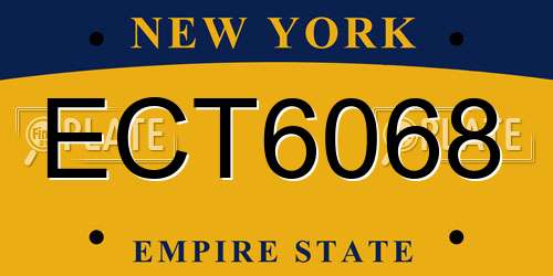 ECT6068 New York License Plate