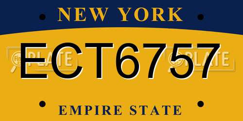 ECT6757 New York License Plate