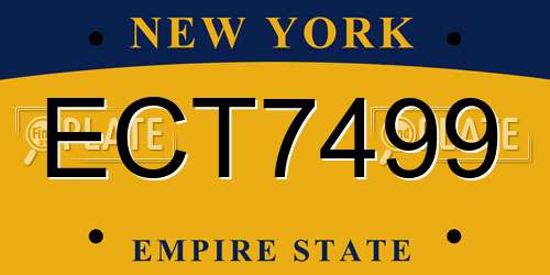 ECT7499 New York License Plate