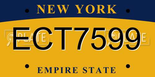 ECT7599 New York License Plate