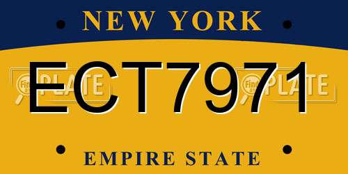 ECT7971 New York License Plate