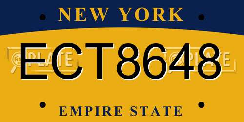 ECT8648 New York License Plate