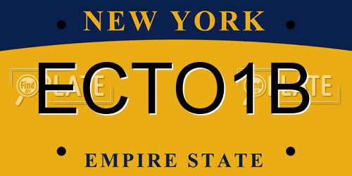ECTO1B New York License Plate