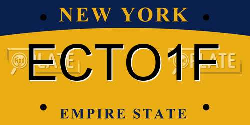 ECTO1F New York License Plate