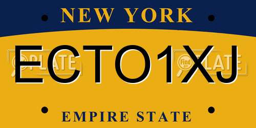 ECTO1XJ New York License Plate