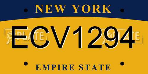 ECV1294 New York License Plate