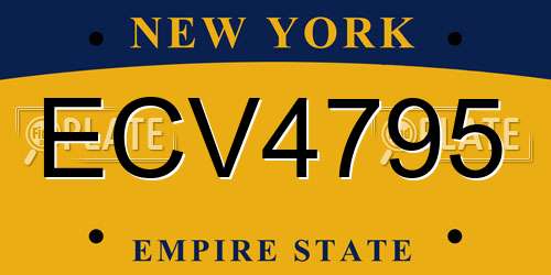ECV4795 New York License Plate