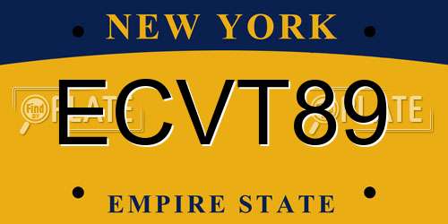 ECVT89 New York License Plate