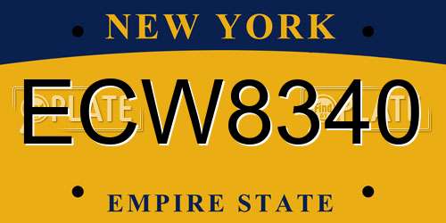 ECW8340 New York License Plate