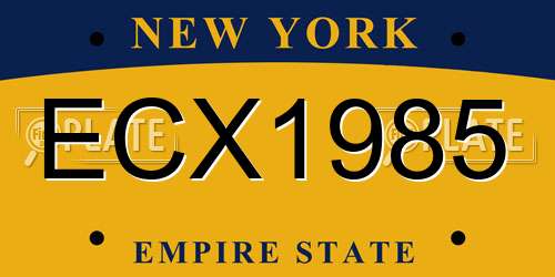 ECX1985 New York License Plate