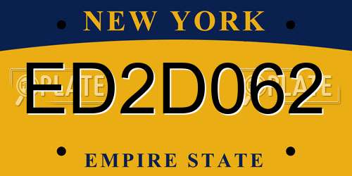 ED2D062 New York License Plate