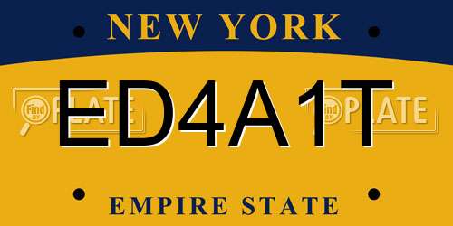 ED4A1T New York License Plate