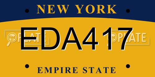 EDA417 New York License Plate