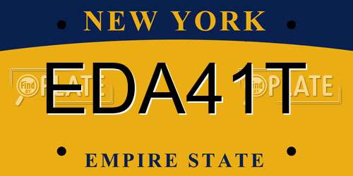 EDA41T New York License Plate