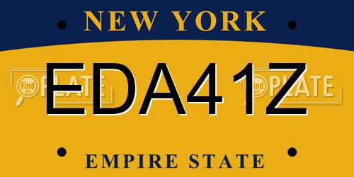 EDA41Z New York License Plate