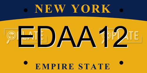 EDAA12 New York License Plate